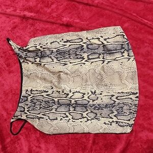 Halter snake skin print crop top